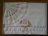 Conjunto De Lençois Para Bordar 100% Algodão con bordado 100x160 cm varias cores